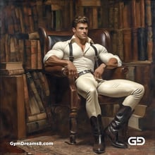 Leather, Books, and Suspenders. Twunks in white leather with books. Rendered with Stable Diffusion and SDXL.