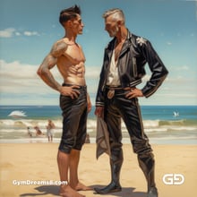 Couples on the Beach, Leather.