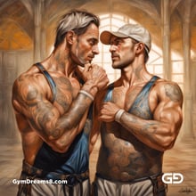 Leather Singlet. Mixed media. Oil over annotated mechanical blueprints, inspired by Leonardo Da Vinci. Stable Diffusion with SDXL.