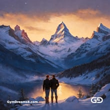 Love at Matterhorn. Gay lovers at the Swiss Alps. Stable Diffusion SDXL + Virile Fantasy.