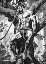 Roman Soldier and Rope. Pencil drawings. Midjourney.