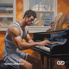 Piano, Stripes, Sneakers. Paintings, with Stable Diffusion and SDXL.