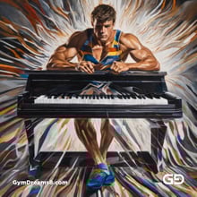 Piano, Stripes, Sneakers. Paintings, with Stable Diffusion and SDXL.