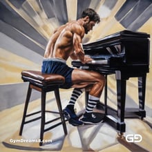 Piano, Stripes, Sneakers. Paintings, with Stable Diffusion and SDXL.