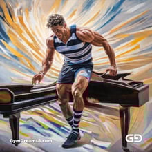 Piano, Stripes, Sneakers. Paintings, with Stable Diffusion and SDXL.