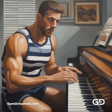 Piano, Stripes, Sneakers. Paintings, with Stable Diffusion and SDXL.