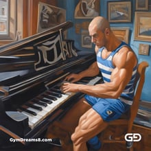 Piano, Stripes, Sneakers. Paintings, with Stable Diffusion and SDXL.