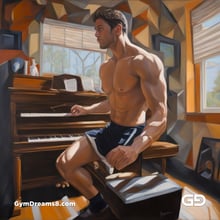 Piano, Stripes, Sneakers. Paintings, with Stable Diffusion and SDXL.