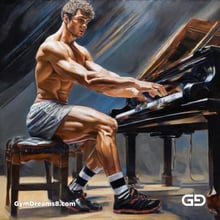 Piano, Stripes, Sneakers. Paintings, with Stable Diffusion and SDXL.