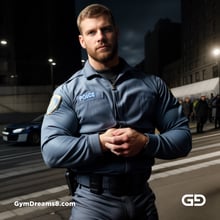 Police. Portraits of police officers, rendered as photographs with Stable Diffusion and Virile Reality v3 Beta.