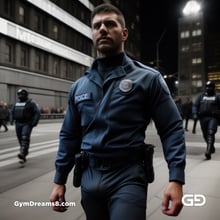 Police. Portraits of police officers, rendered as photographs with Stable Diffusion and Virile Reality v3 Beta.