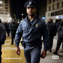 Police. Portraits of police officers, rendered as photographs with Stable Diffusion and Virile Reality v3 Beta.