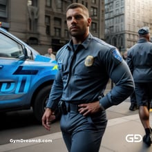 Police. Portraits of police officers, rendered as photographs with Stable Diffusion and Virile Reality v3 Beta.