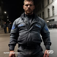 Police. Portraits of police officers, rendered as photographs with Stable Diffusion and Virile Reality v3 Beta.