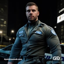 Police. Portraits of police officers, rendered as photographs with Stable Diffusion and Virile Reality v3 Beta.