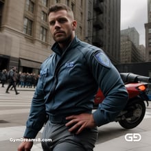 Police. Portraits of police officers, rendered as photographs with Stable Diffusion and Virile Reality v3 Beta.