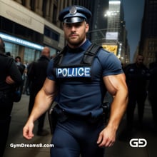 Police. Portraits of police officers, rendered as photographs with Stable Diffusion and Virile Reality v3 Beta.