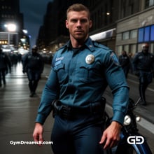 Police. Portraits of police officers, rendered as photographs with Stable Diffusion and Virile Reality v3 Beta.