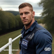 Police. Portraits of police officers, rendered as photographs with Stable Diffusion and Virile Reality v3 Beta.