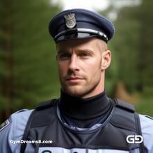 Police. Portraits of police officers, rendered as photographs with Stable Diffusion and Virile Reality v3 Beta.