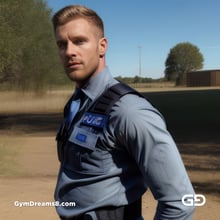 Police. Portraits of police officers, rendered as photographs with Stable Diffusion and Virile Reality v3 Beta.