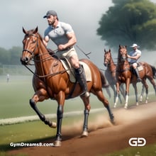 Polo, Suddenly Gay. Photorealistic 3d render of men playing a game of polo, kissing, with Stable Diffusion and Airfuck’s Wild Mix.