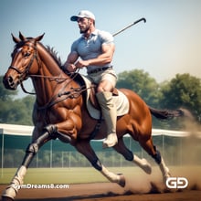 Polo, Suddenly Gay. Photorealistic 3d render of men playing a game of polo, kissing, with Stable Diffusion and Airfuck’s Wild Mix.