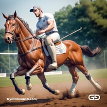 Polo, Suddenly Gay. Photorealistic 3d render of men playing a game of polo, kissing, with Stable Diffusion and Airfuck’s Wild Mix.