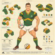 Rugby Diagrams. Stable Diffusion with SDXL.