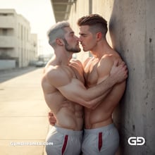 Summer Kisses 50-30. Concrete. Kiss series. Made with Stable Diffusion and Airfuck’s Wild Mix.