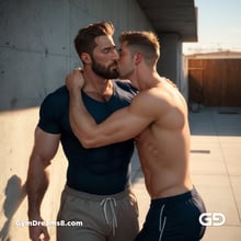 Summer Kisses 40-30. Concrete. Kiss series. Made with Stable Diffusion and Airfuck’s Wild Mix.