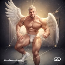 Seed of Life - Angel in Jockstrap. Sacred Geometry series. Stable Diffusion, Virile Fusion, and Control Net.