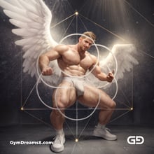 Seed of Life - Angel in Jockstrap. Sacred Geometry series. Stable Diffusion, Virile Fusion, and Control Net.