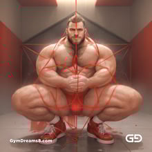 Seed of Life - Jock in Red. Sacred Geometry series. Stable Diffusion and Demon with Latex, Jockstrap.