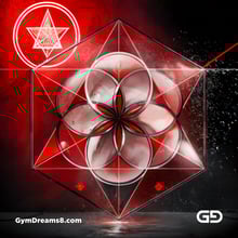 Seed of Life - Jock in Red. Sacred Geometry series. Stable Diffusion and Demon with Latex, Jockstrap.