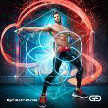 Seed of Life - Jock in Red. Sacred Geometry series. Stable Diffusion and Demon with Latex, Jockstrap.