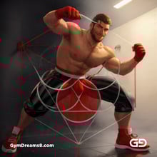 Seed of Life - Jock in Red. Sacred Geometry series. Stable Diffusion and Demon with Latex, Jockstrap.