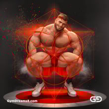 Seed of Life - Jock in Red. Sacred Geometry series. Stable Diffusion and Demon with Latex, Jockstrap.