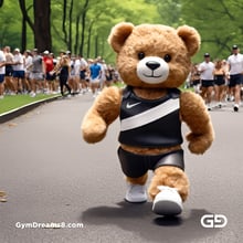 Teddy Bear, Harness, Run. Stable Diffusion with SDXL, Custom Harness LoRA by BrawnyAI