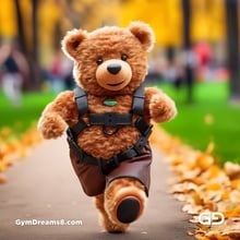 Teddy Bear, Harness, Run. Stable Diffusion with SDXL, Custom Harness LoRA by BrawnyAI