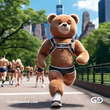 Teddy Bear, Harness, Run. Stable Diffusion with SDXL, Custom Harness LoRA by BrawnyAI