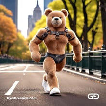 Teddy Bear, Harness, Run. Stable Diffusion with SDXL, Custom Harness LoRA by BrawnyAI