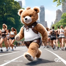 Teddy Bear, Harness, Run. Stable Diffusion with SDXL, Custom Harness LoRA by BrawnyAI