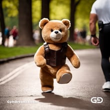Teddy Bear, Harness, Run. Stable Diffusion with SDXL, Custom Harness LoRA by BrawnyAI