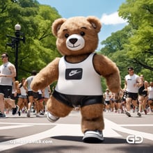 Teddy Bear, Harness, Run. Stable Diffusion with SDXL, Custom Harness LoRA by BrawnyAI