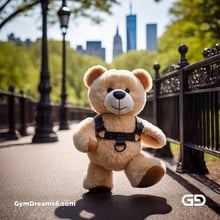 Teddy Bear, Harness, Run. Stable Diffusion with SDXL, Custom Harness LoRA by BrawnyAI