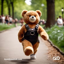 Teddy Bear, Harness, Run. Stable Diffusion with SDXL, Custom Harness LoRA by BrawnyAI