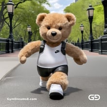 Teddy Bear, Harness, Run. Stable Diffusion with SDXL, Custom Harness LoRA by BrawnyAI
