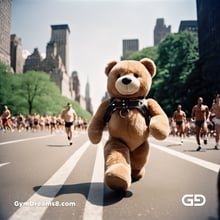 Teddy Bear, Harness, Run. Stable Diffusion with SDXL, Custom Harness LoRA by BrawnyAI