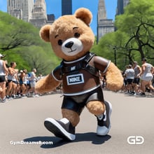 Teddy Bear, Harness, Run. Stable Diffusion with SDXL, Custom Harness LoRA by BrawnyAI